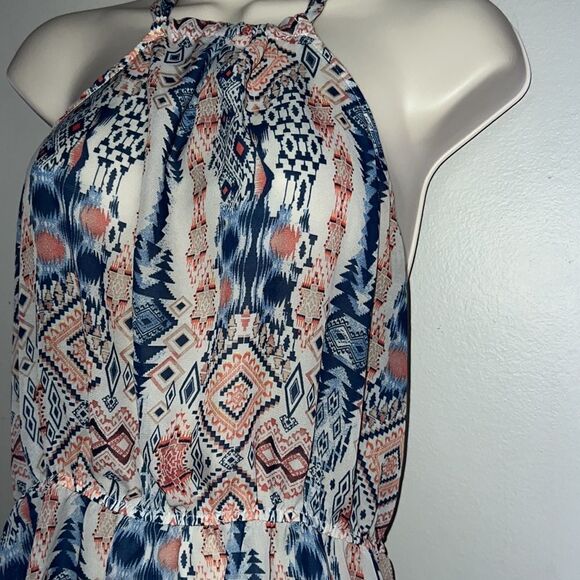 Semi sheer, southwestern, print halter style dress by Francesca’s - Picture 2 of 9